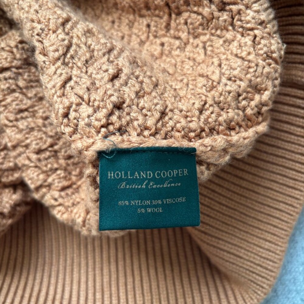 Holland Cooper Basket Weave Jumper - Carmel - Picture 7 of 8